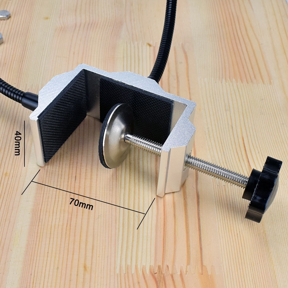 NEWACALOX Helping Hand Alat Pegangan Solder + Kaca Pembesar + Lampu LED